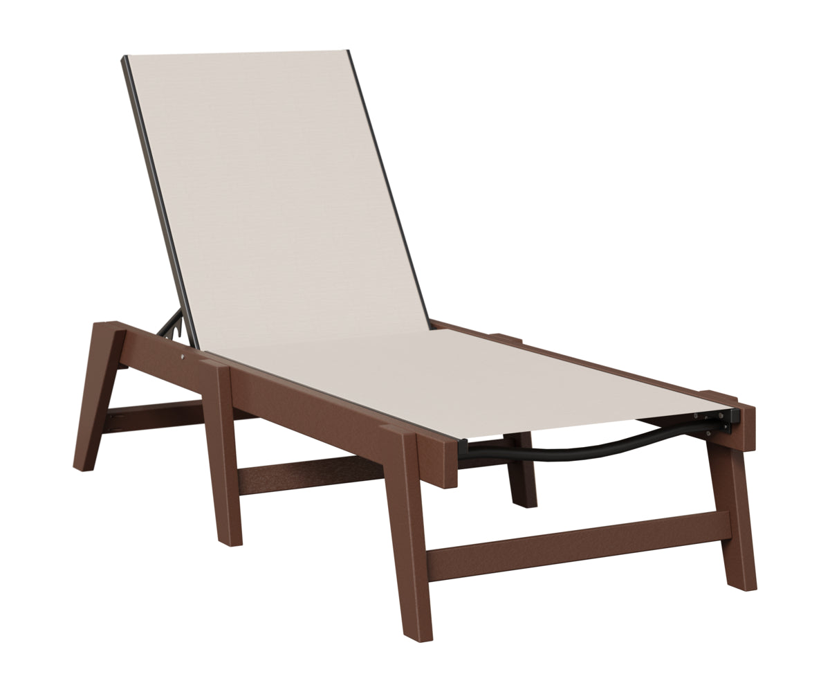 Berlin Gardens Mayhew Sling Chaise Armless in Chocolate Brown