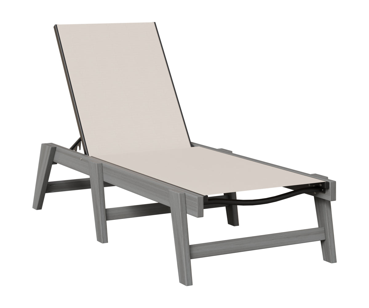 Berlin Gardens Mayhew Sling Chaise Armless in Driftwood Gray