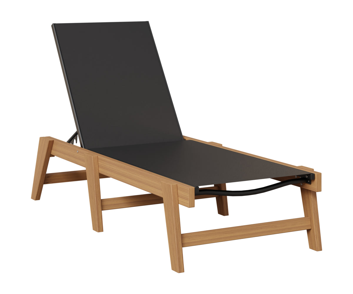 Berlin Gardens Mayhew Sling Chaise Armless in Natural Teak