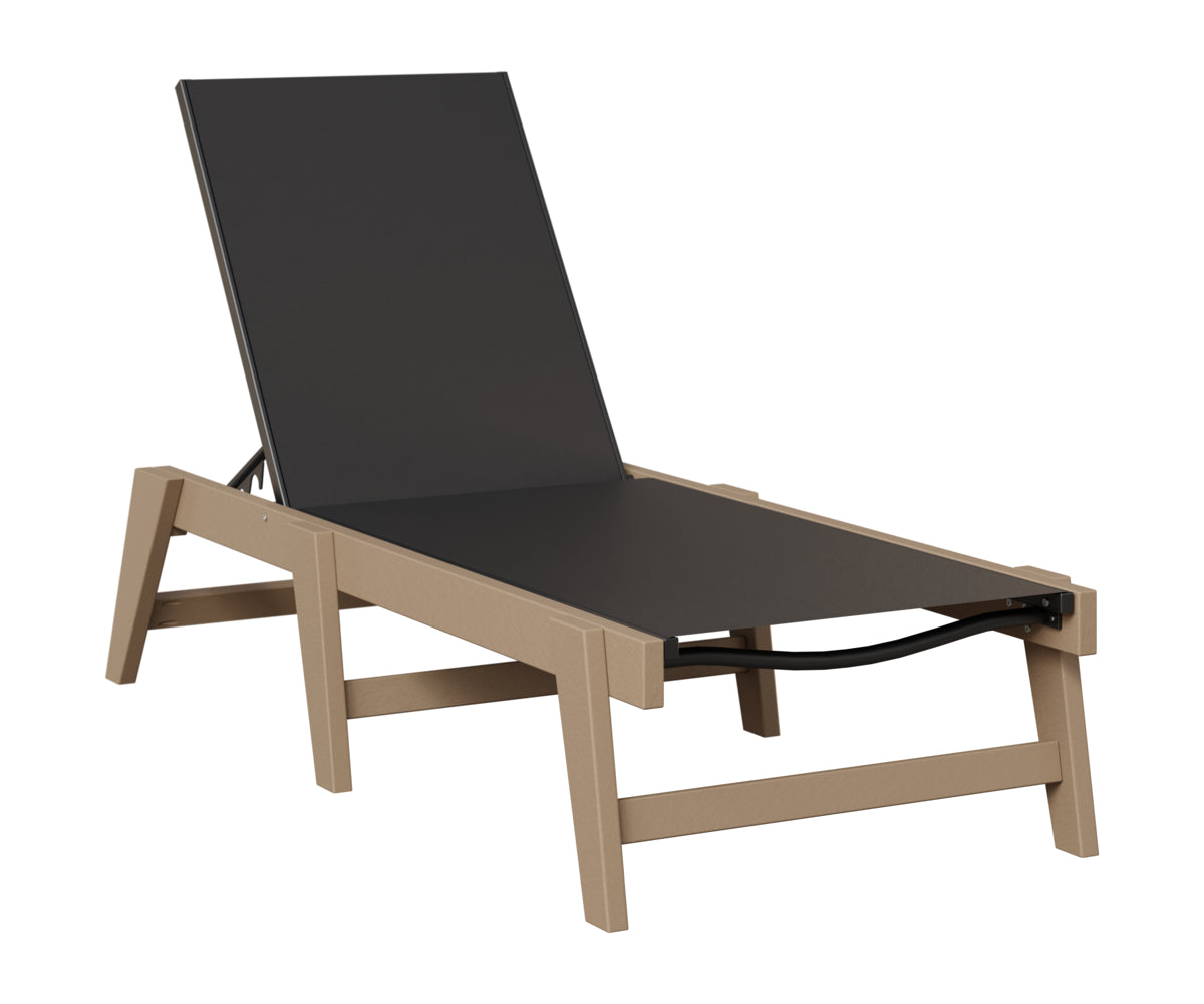 Berlin Gardens Mayhew Sling Chaise Armless in Weatherwood