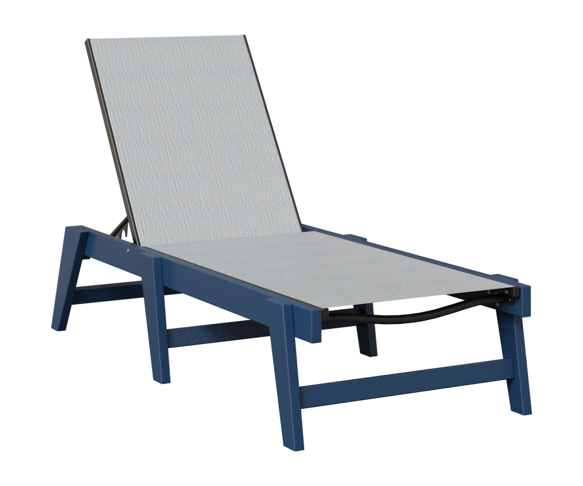 Berlin Gardens Mayhew Sling Chaise Armless in Navy Blue