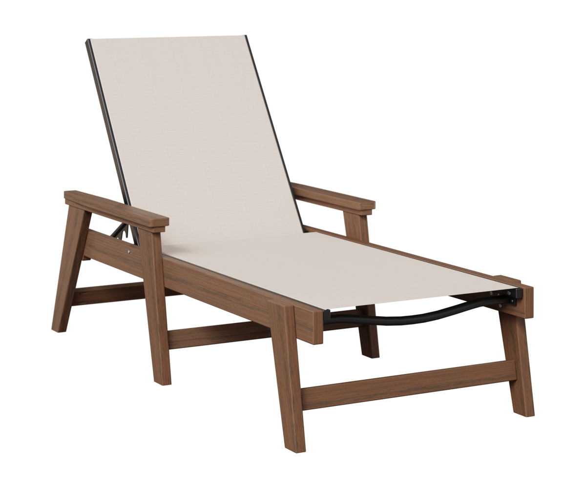 Berlin Gardens Mayhew Sling Chaise w/Arms in Brazilian Walnut