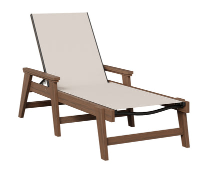 Berlin Gardens Mayhew Sling Chaise w/Arms in Brazilian Walnut