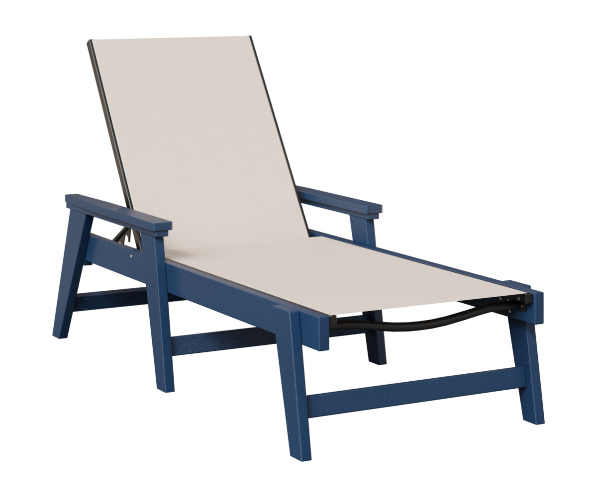 Berlin Gardens Mayhew Sling Chaise w/Arms in Navy Blue