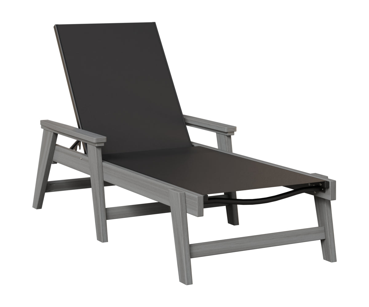 Berlin Gardens Mayhew Sling Chaise w/Arms in Driftwood Gray