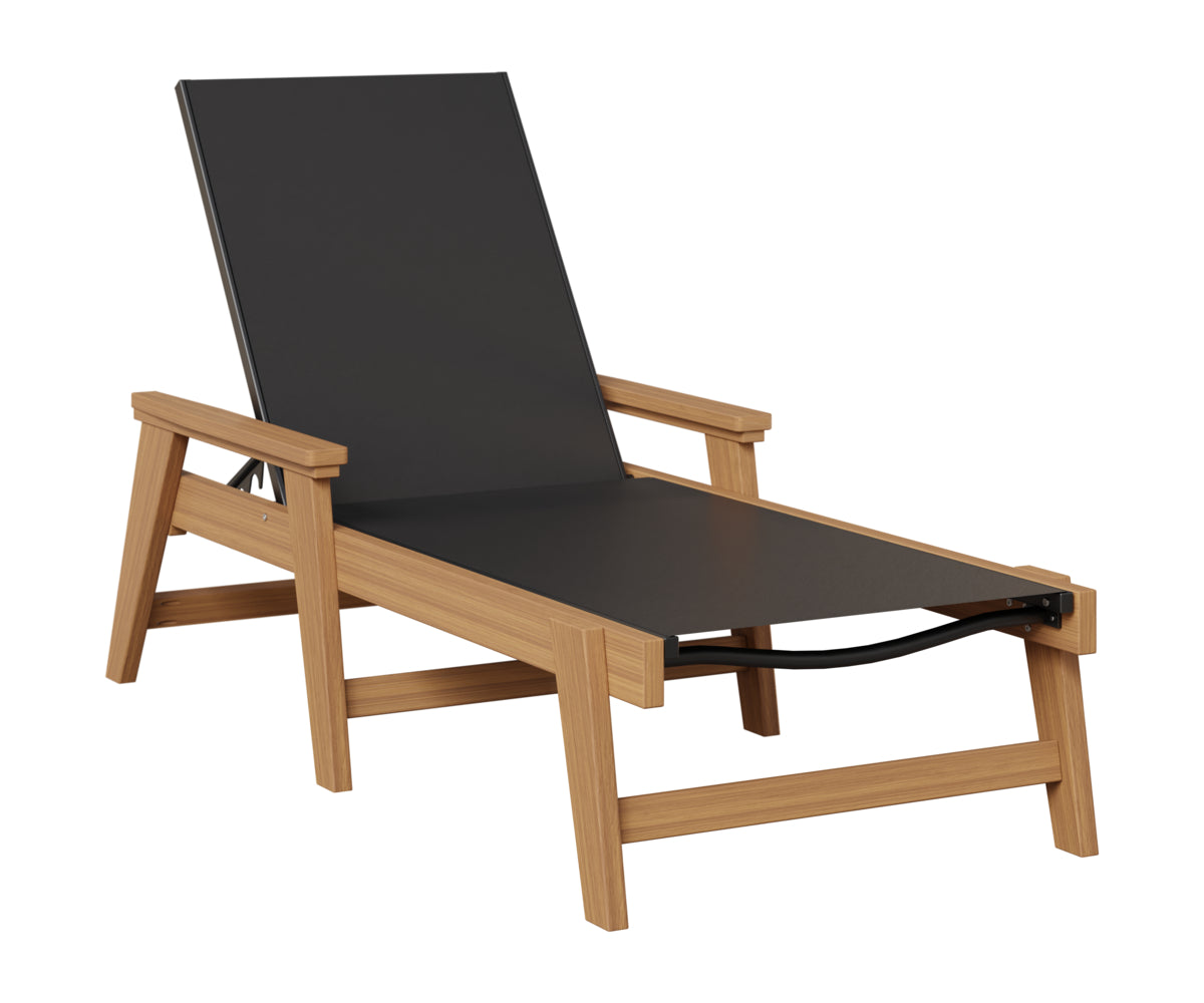 Berlin Gardens Mayhew Sling Chaise w/Arms in Natural Teak