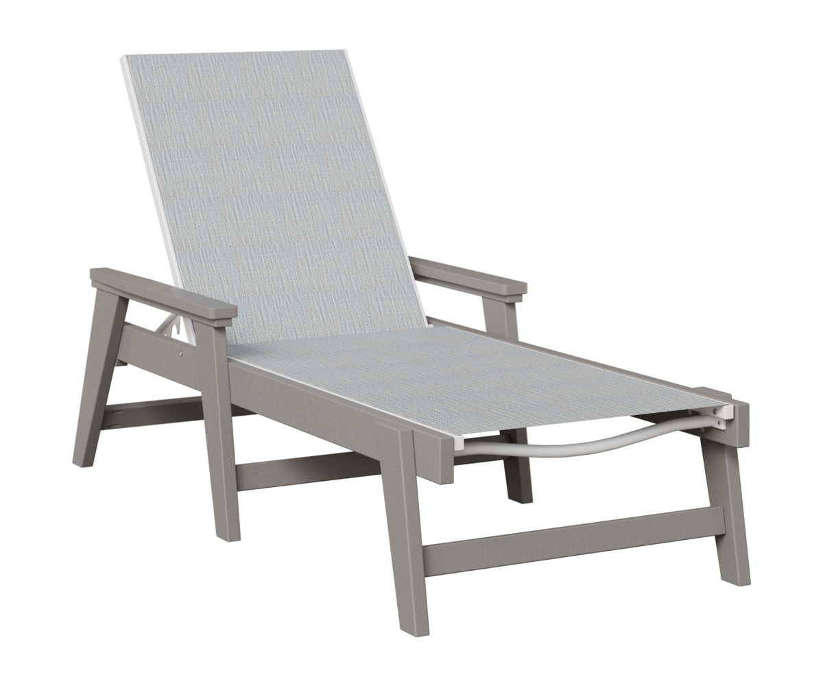 Berlin Gardens Mayhew Sling Chaise w/Arms in Light Gray