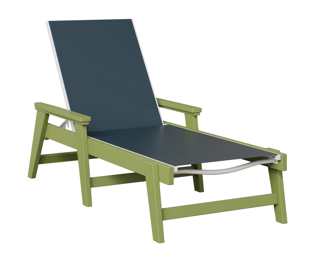 Berlin Gardens Mayhew Sling Chaise w/Arms in Kiwi Green