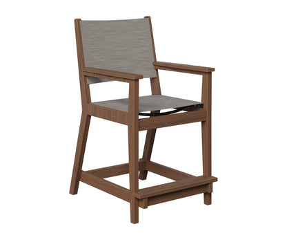 Berlin Gardens Mayhew Sling Counter Arm Chair in Brazilian Walnut
