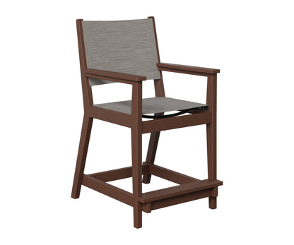 Berlin Gardens Mayhew Sling Counter Arm Chair in Chocolate Brown
