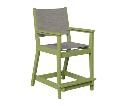 Berlin Gardens Mayhew Sling Counter Arm Chair in Kiwi Green