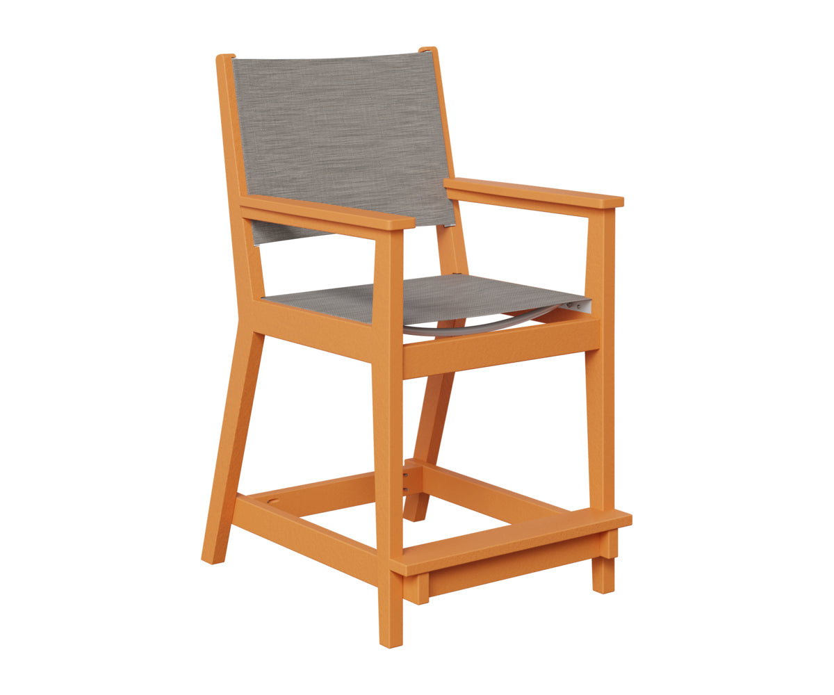 Berlin Gardens Mayhew Sling Counter Arm Chair in Mango Orange
