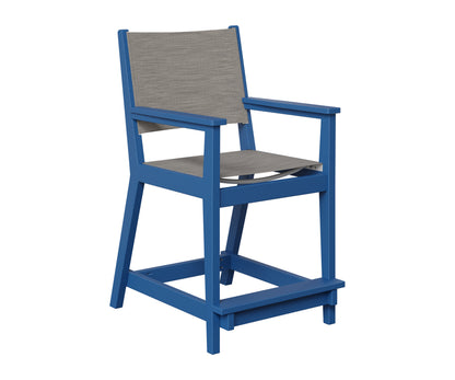 Berlin Gardens Mayhew Sling Counter Arm Chair in Pacific Blue
