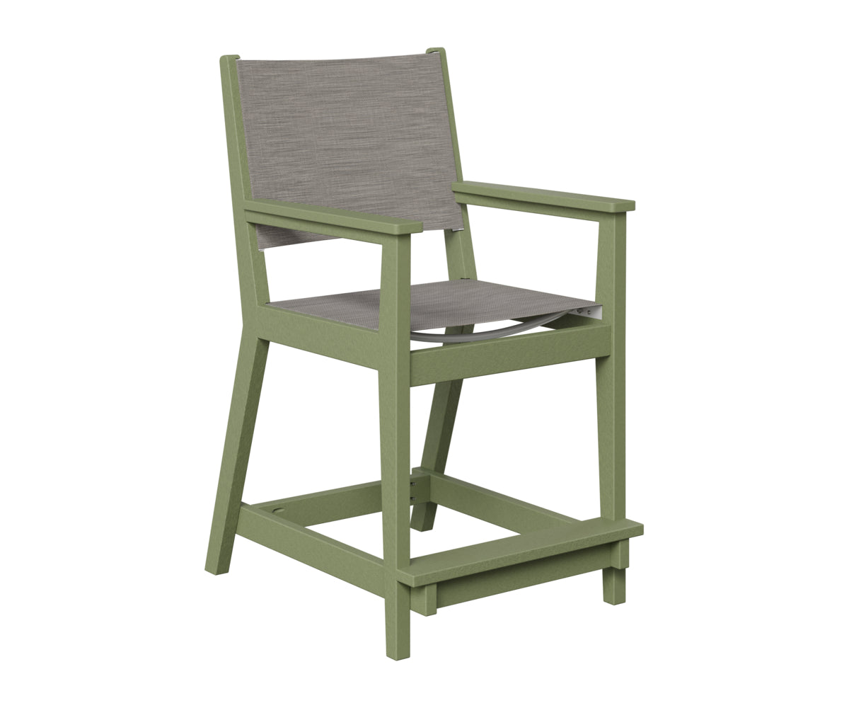 Berlin Gardens Mayhew Sling Counter Arm Chair in Sage