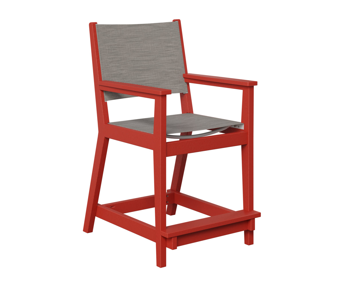 Berlin Gardens Mayhew Sling Counter Arm Chair in Scarlet Red