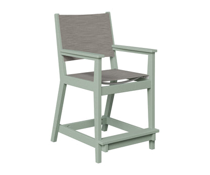 Berlin Gardens Mayhew Sling Counter Arm Chair in Sea Foam