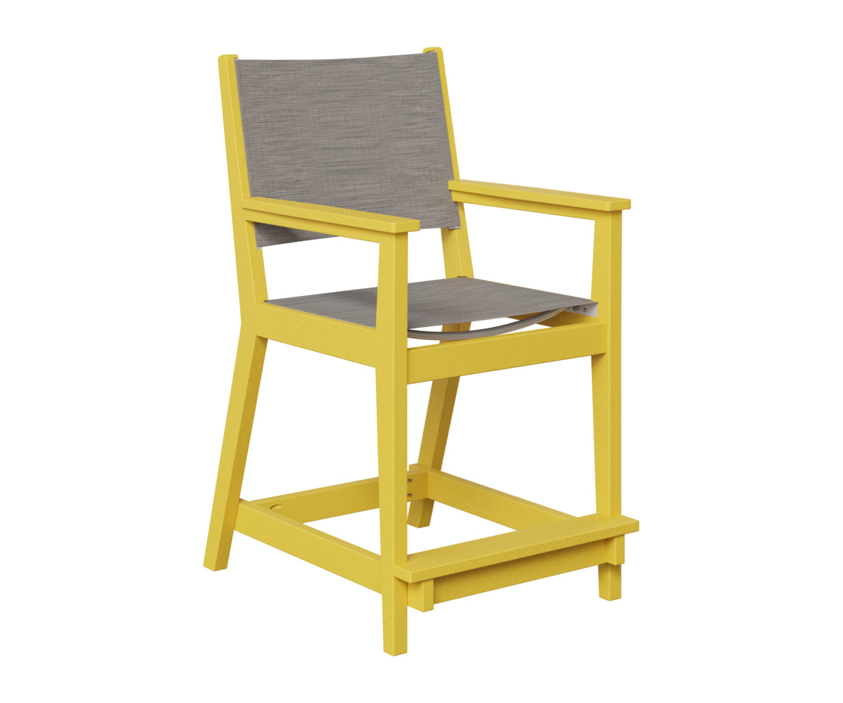 Berlin Gardens Mayhew Sling Counter Arm Chair in Sunburst Yellow