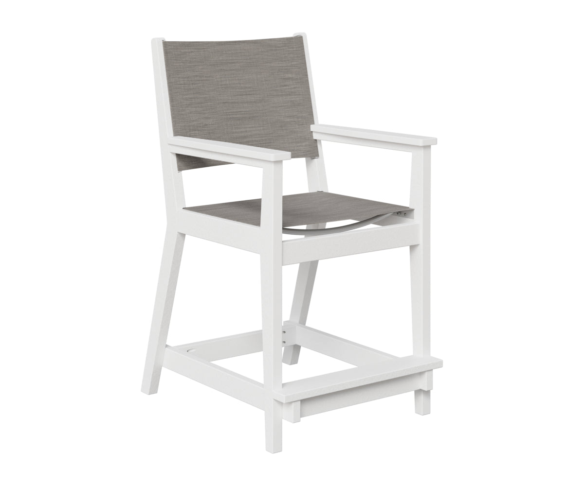 Berlin Gardens Mayhew Sling Counter Arm Chair in White