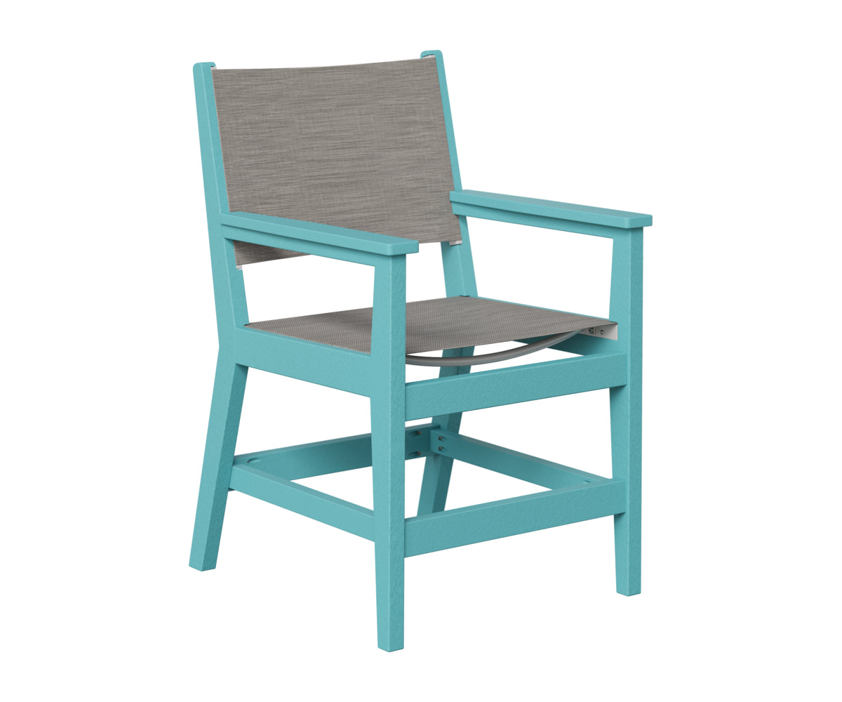 Berlin Gardens Mayhew Sling Dining Arm Chair in Aruba Blue