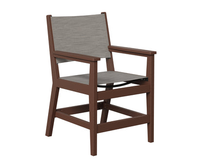 Berlin Gardens Mayhew Sling Dining Arm Chair in Chocolate Brown