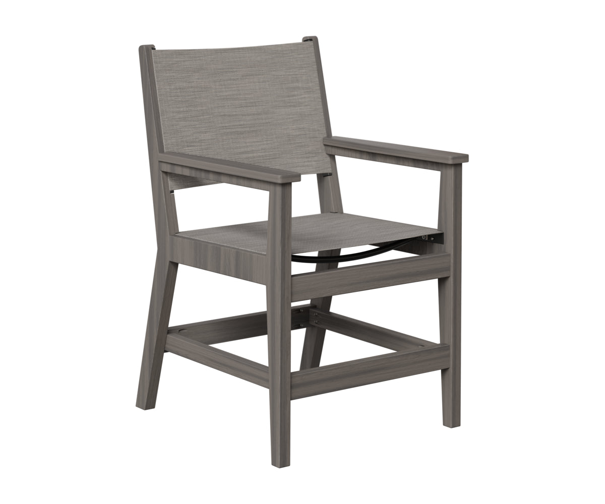 Berlin Gardens Mayhew Sling Dining Arm Chair in Coastal Gray