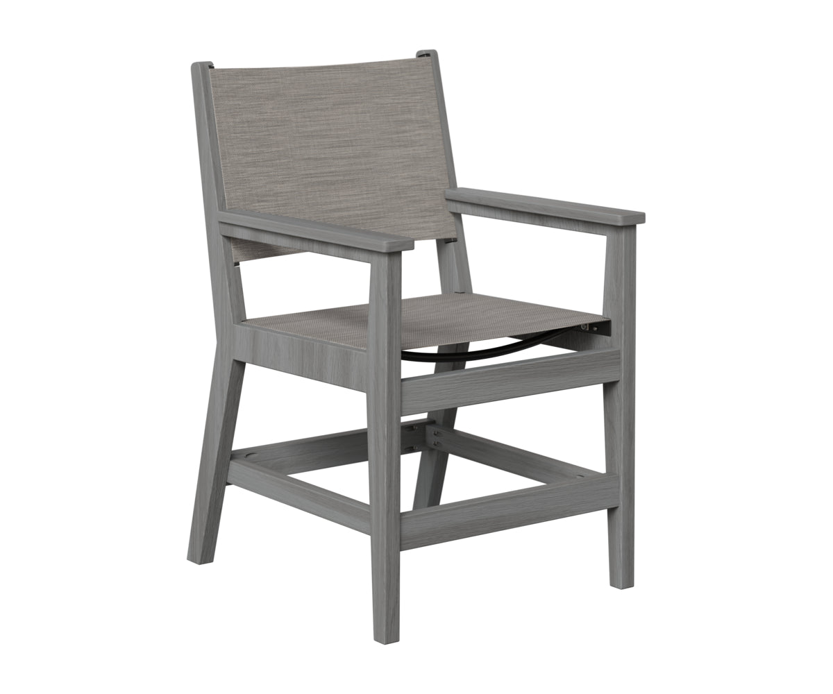 Berlin Gardens Mayhew Sling Dining Arm Chair in Driftwood Gray