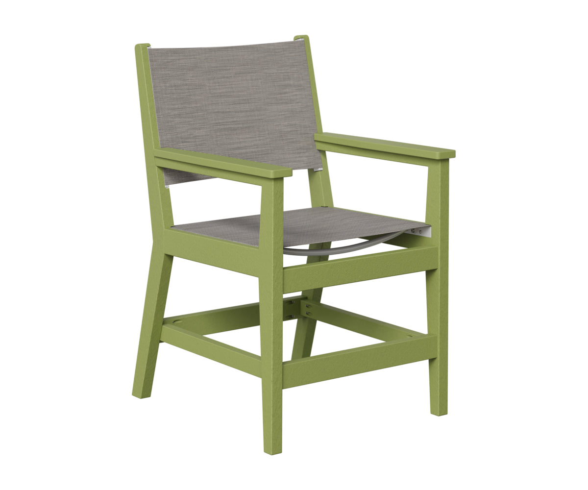 Berlin Gardens Mayhew Sling Dining Arm Chair in Kiwi Green
