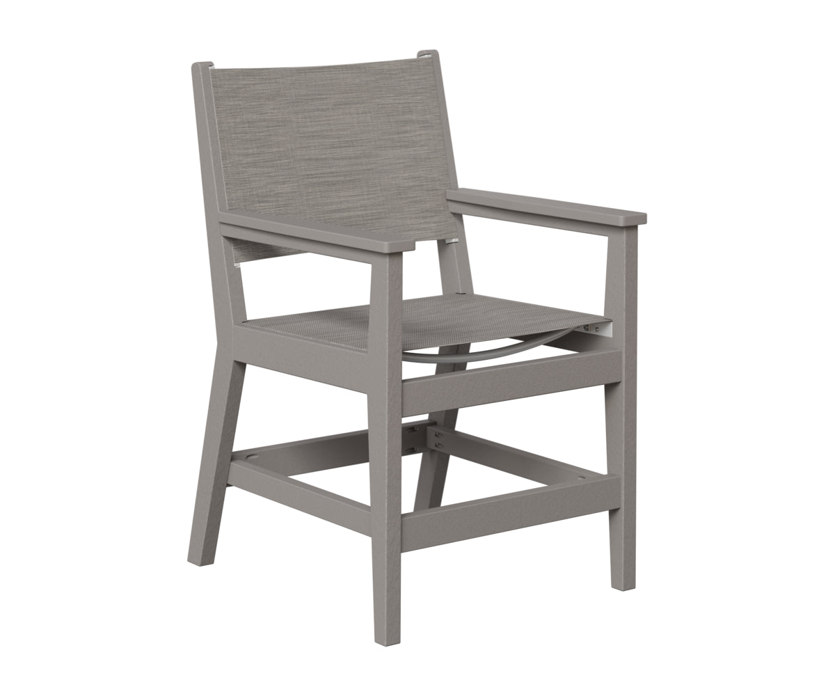 Berlin Gardens Mayhew Sling Dining Arm Chair in Light Gray