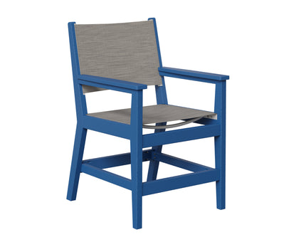 Berlin Gardens Mayhew Sling Dining Arm Chair in Pacific Blue