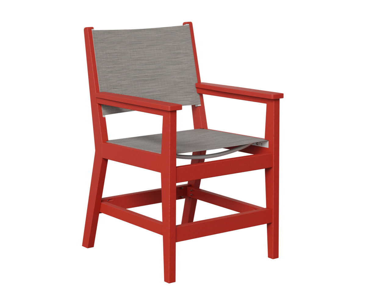 Berlin Gardens Mayhew Sling Dining Arm Chair in Scarlet Red