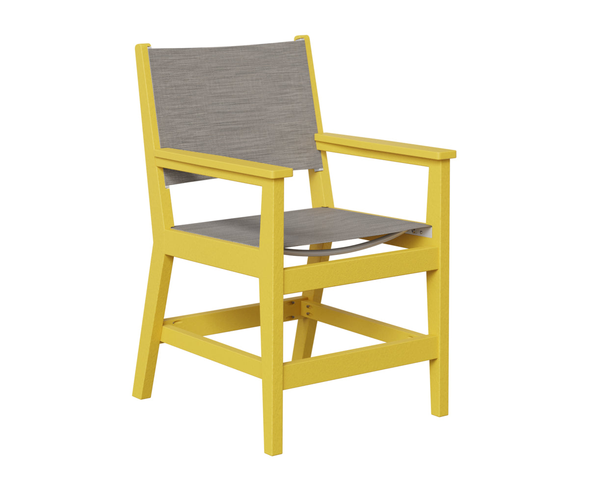 Berlin Gardens Mayhew Sling Dining Arm Chair in Sunburst Yellow