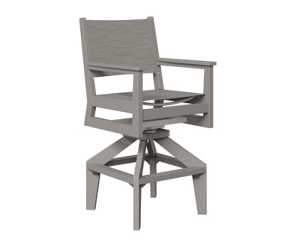 Berlin Gardens Mayhew Sling Swivel Bar Chair in Light Gray