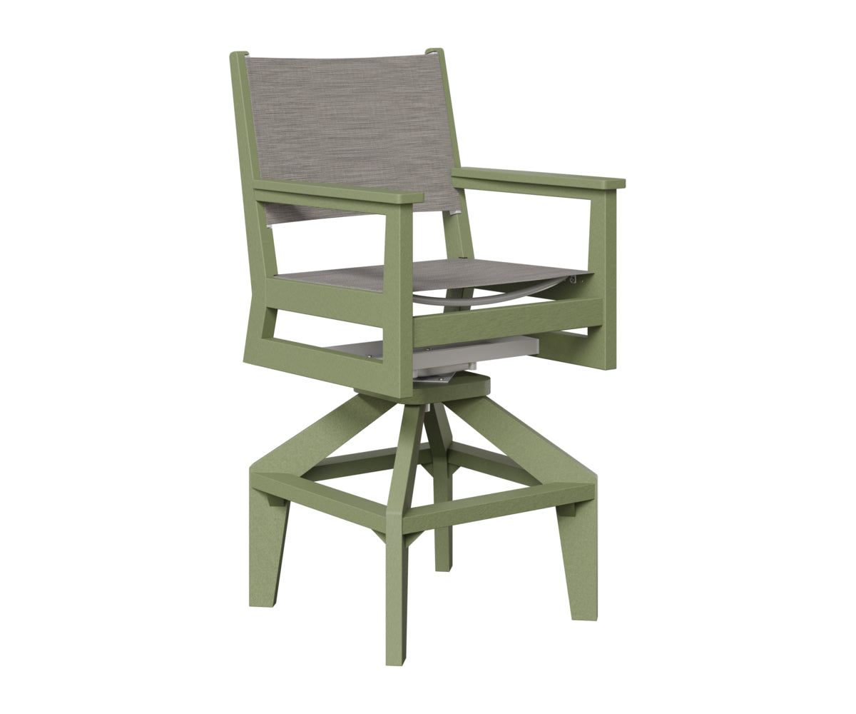 Berlin Gardens Mayhew Sling Swivel Bar Chair in Sage