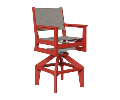 Berlin Gardens Mayhew Sling Swivel Bar Chair in Scarlet Red
