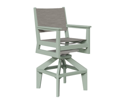 Berlin Gardens Mayhew Sling Swivel Bar Chair in Sea Foam