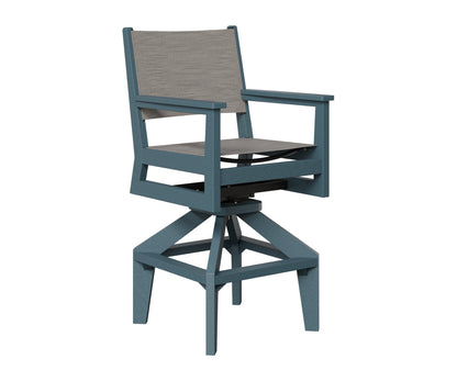 Berlin Gardens Mayhew Sling Swivel Bar Chair in Slate