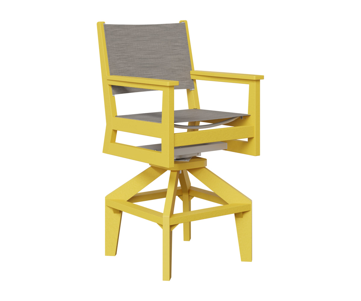 Berlin Gardens Mayhew Sling Swivel Bar Chair in Sunburst Yellow
