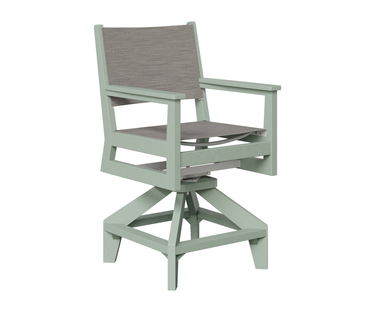 Berlin Gardens Mayhew Sling Swivel Counter Chair in Sea Foam