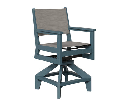 Berlin Gardens Mayhew Sling Swivel Counter Chair in Slate