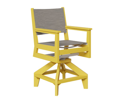 Berlin Gardens Mayhew Sling Swivel Counter Chair in Sunburst Yellow