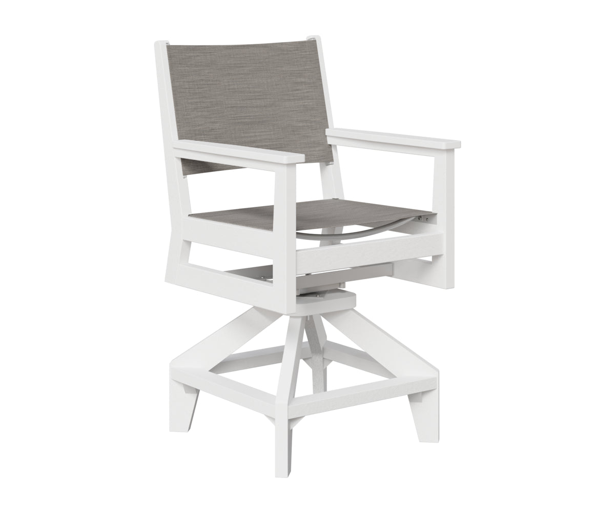 Berlin Gardens Mayhew Sling Swivel Counter Chair in White