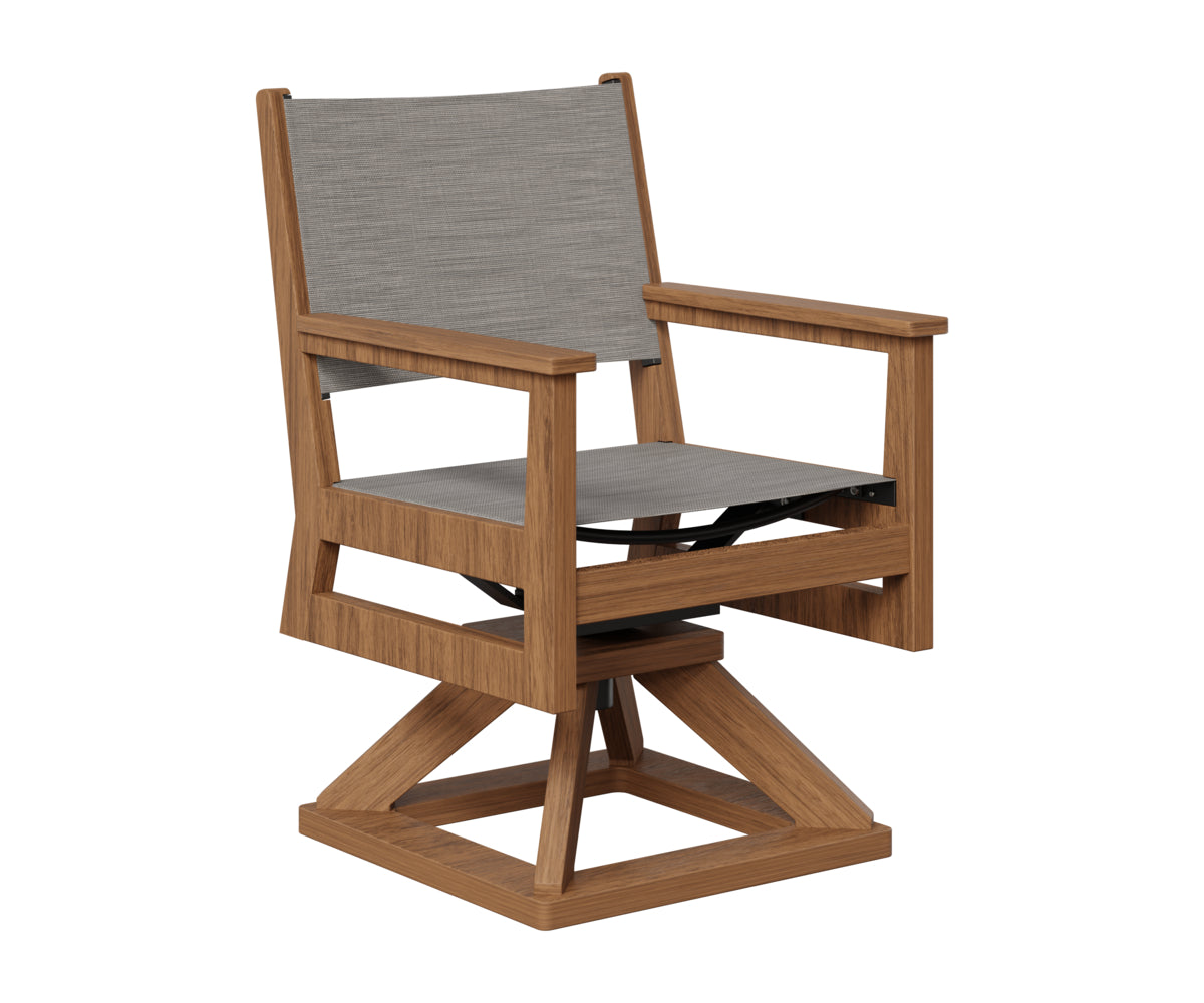Berlin Gardens Mayhew Sling Swivel Rocker Dining in Antique Mahogany