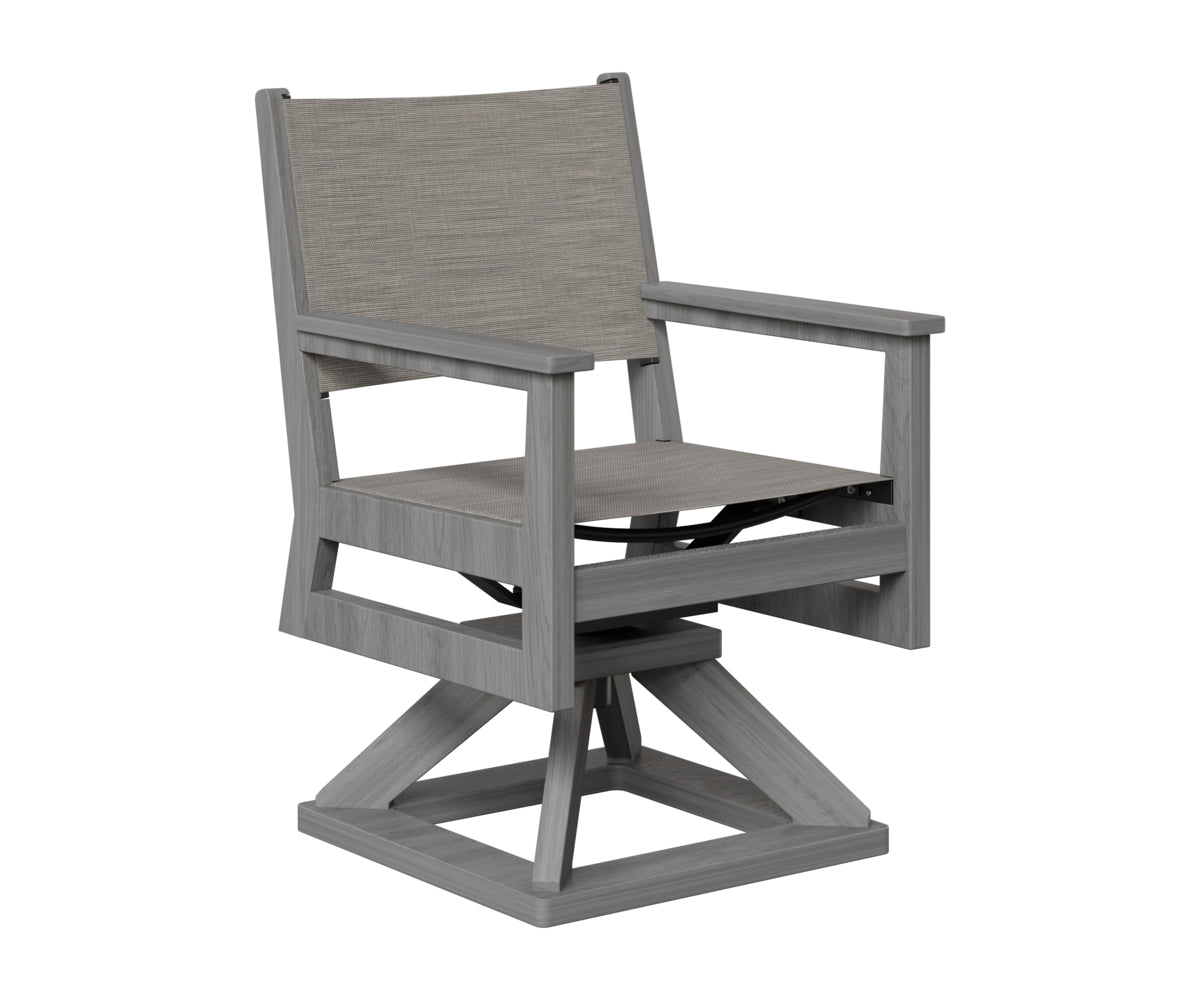 Berlin Gardens Mayhew Sling Swivel Rocker Dining in Driftwood Gray
