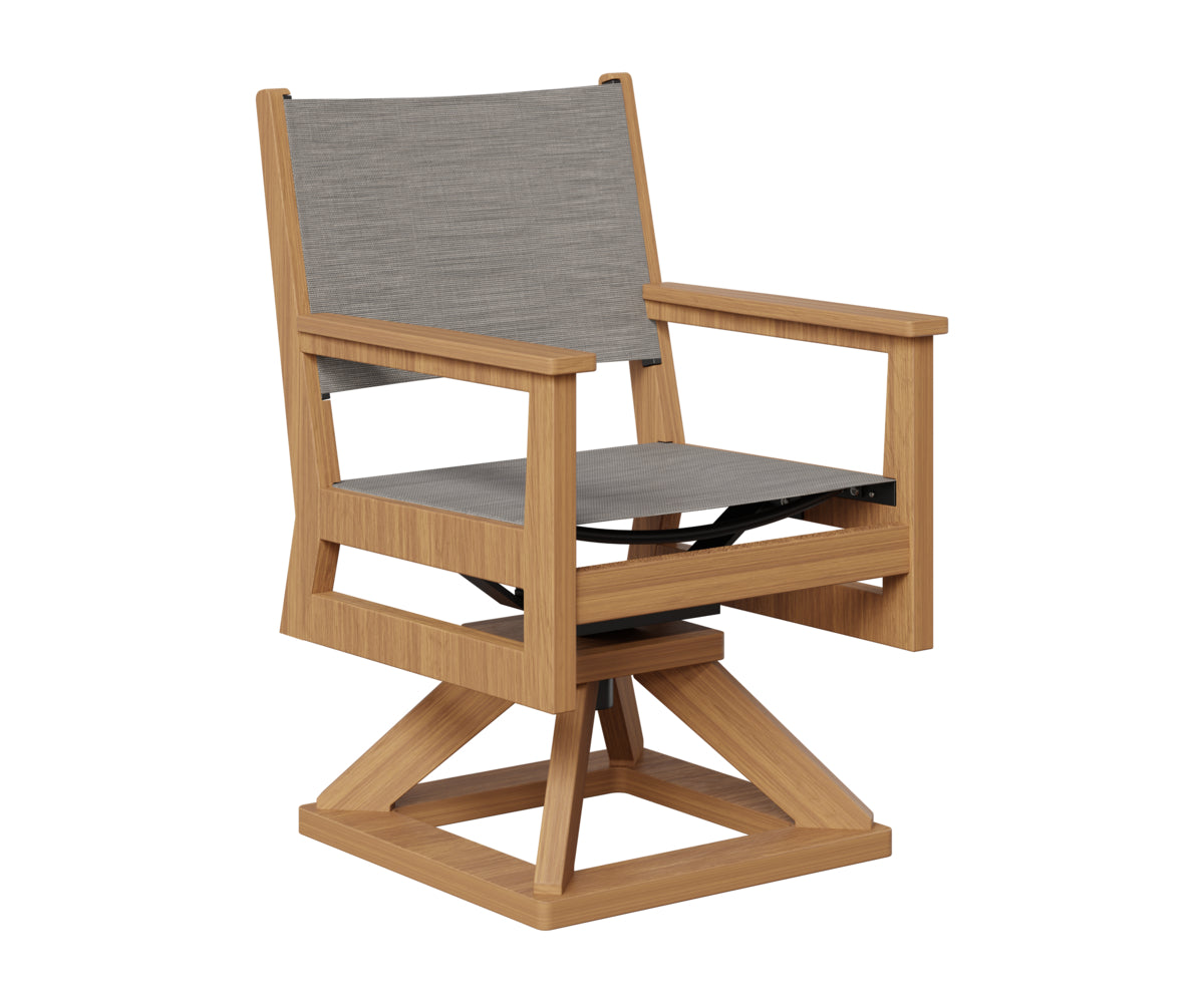Berlin Gardens Mayhew Sling Swivel Rocker Dining in Natural Teak