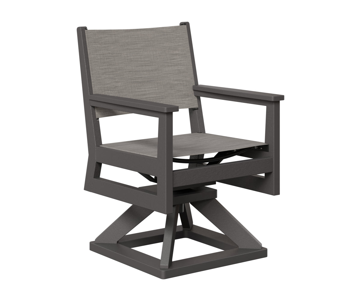 Berlin Gardens Mayhew Sling Swivel Rocker Dining in Smoke Gray