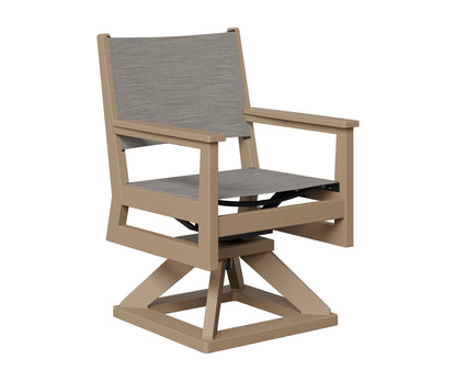 Berlin Gardens Mayhew Sling Swivel Rocker Dining in Weatherwood