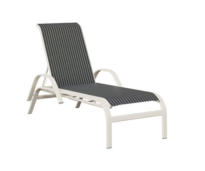 Berlin Gardens Murphy Sling Chaise Lounge with Arms in White