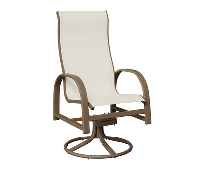 Berlin Gardens Murphy High-Back Sling Swivel Rocker Dining Chair in Clay