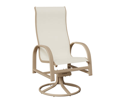 Berlin Gardens Murphy High-Back Sling Swivel Rocker Dining Chair in Sahara Speckle