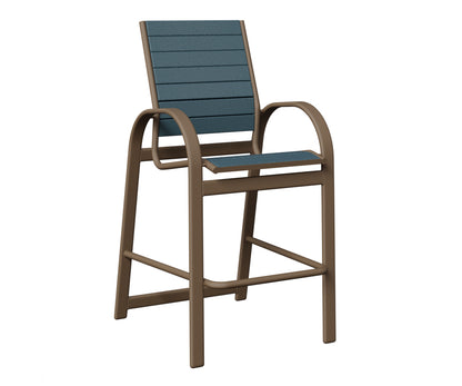 Berlin Gardens Murphy Poly Bar Chair in Clay, Slate slats